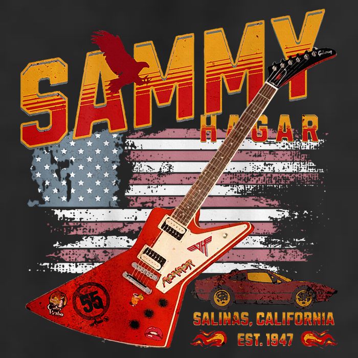 Sammy Red Guitar Rock Front Back Both Worlds Vh Concert 25L Jumbo Tote