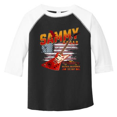 Sammy Red Guitar Rock Front Back Both Worlds Vh Concert Toddler Fine Jersey T-Shirt