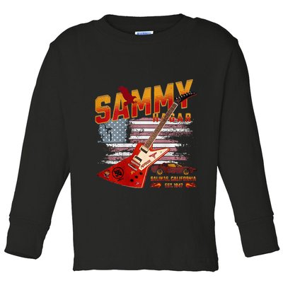 Sammy Red Guitar Rock Front Back Both Worlds Vh Concert Toddler Long Sleeve Shirt
