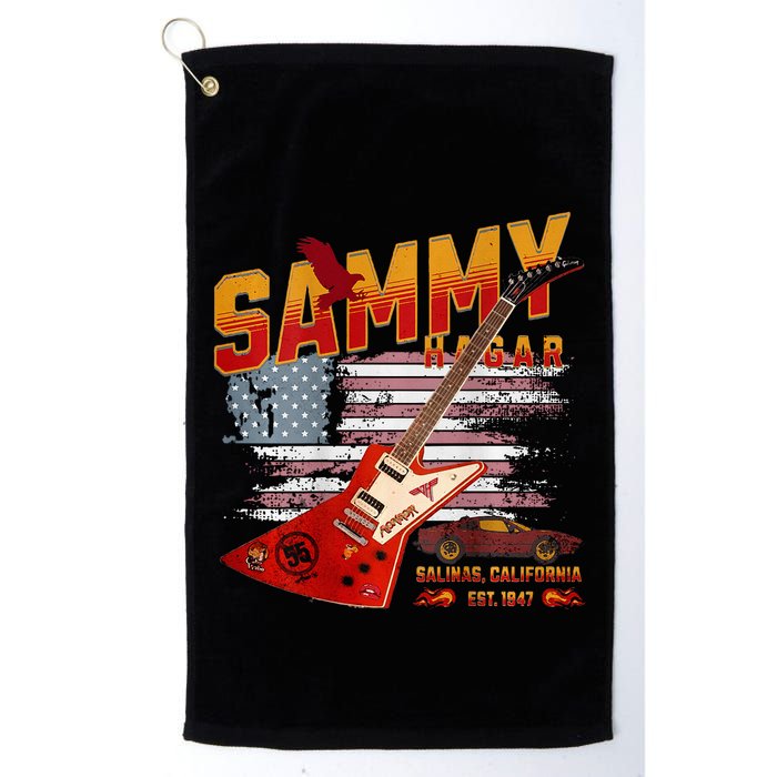 Sammy Red Guitar Rock Front Back Both Worlds Vh Concert Golf Towel