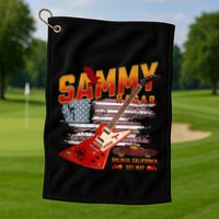 Sammy Red Guitar Rock Front Back Both Worlds Vh Concert Golf Towel