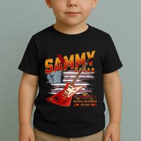 Sammy Red Guitar Rock Front Back Both Worlds Vh Concert Toddler T-Shirt