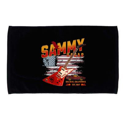Sammy Red Guitar Rock Front Back Both Worlds Vh Concert Microfiber Hand Towel