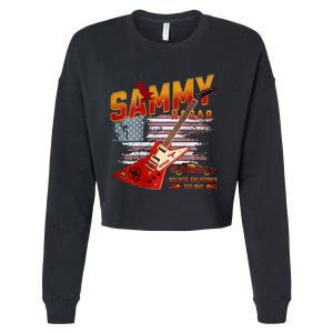 Sammy Red Guitar Rock Front Back Both Worlds Vh Concert Cropped Pullover Crew