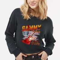 Sammy Red Guitar Rock Front Back Both Worlds Vh Concert Cropped Pullover Crew