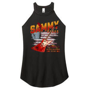 Sammy Red Guitar Rock Front Back Both Worlds Vh Concert Women's Perfect Tri Rocker Tank