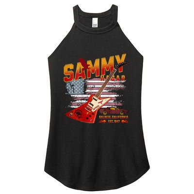 Sammy Red Guitar Rock Front Back Both Worlds Vh Concert Women's Perfect Tri Rocker Tank