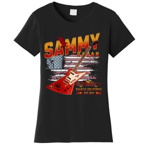 Sammy Red Guitar Rock Front Back Both Worlds Vh Concert Women's T-Shirt