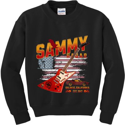 Sammy Red Guitar Rock Front Back Both Worlds Vh Concert Kids Sweatshirt