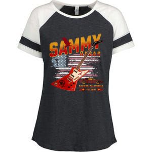 Sammy Red Guitar Rock Front Back Both Worlds Vh Concert Enza Ladies Jersey Colorblock Tee