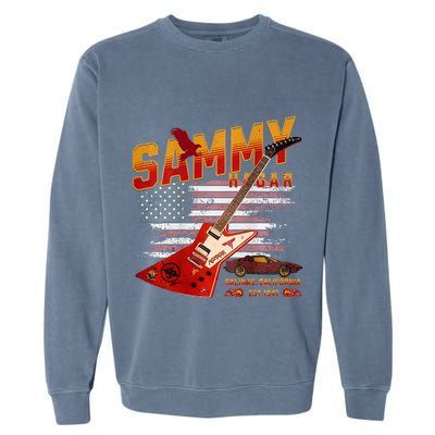 Sammy Red Guitar Rock Front Back Both Worlds Vh Concert Garment-Dyed Sweatshirt
