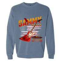 Sammy Red Guitar Rock Front Back Both Worlds Vh Concert Garment-Dyed Sweatshirt
