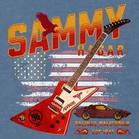 Sammy Red Guitar Rock Front Back Both Worlds Vh Concert Garment-Dyed Sweatshirt