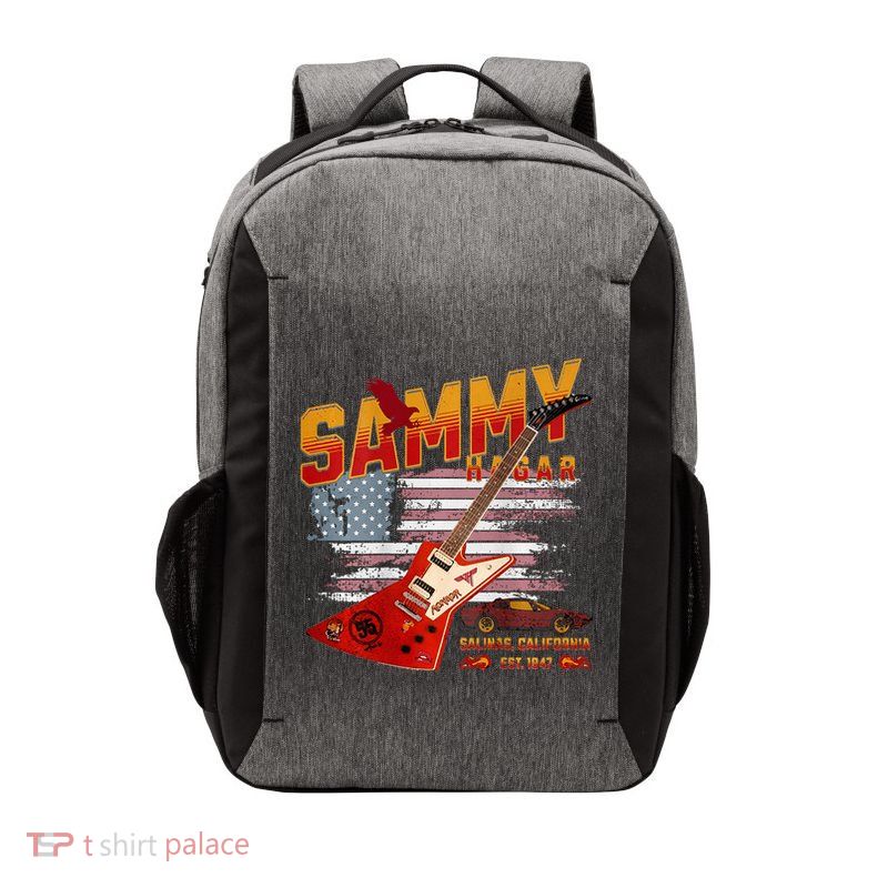 Sammy Red Guitar Rock Front Back Both Worlds Vh Concert Vector Backpack