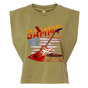 Sammy Red Guitar Rock Front Back Both Worlds Vh Concert Garment-Dyed Women's Muscle Tee