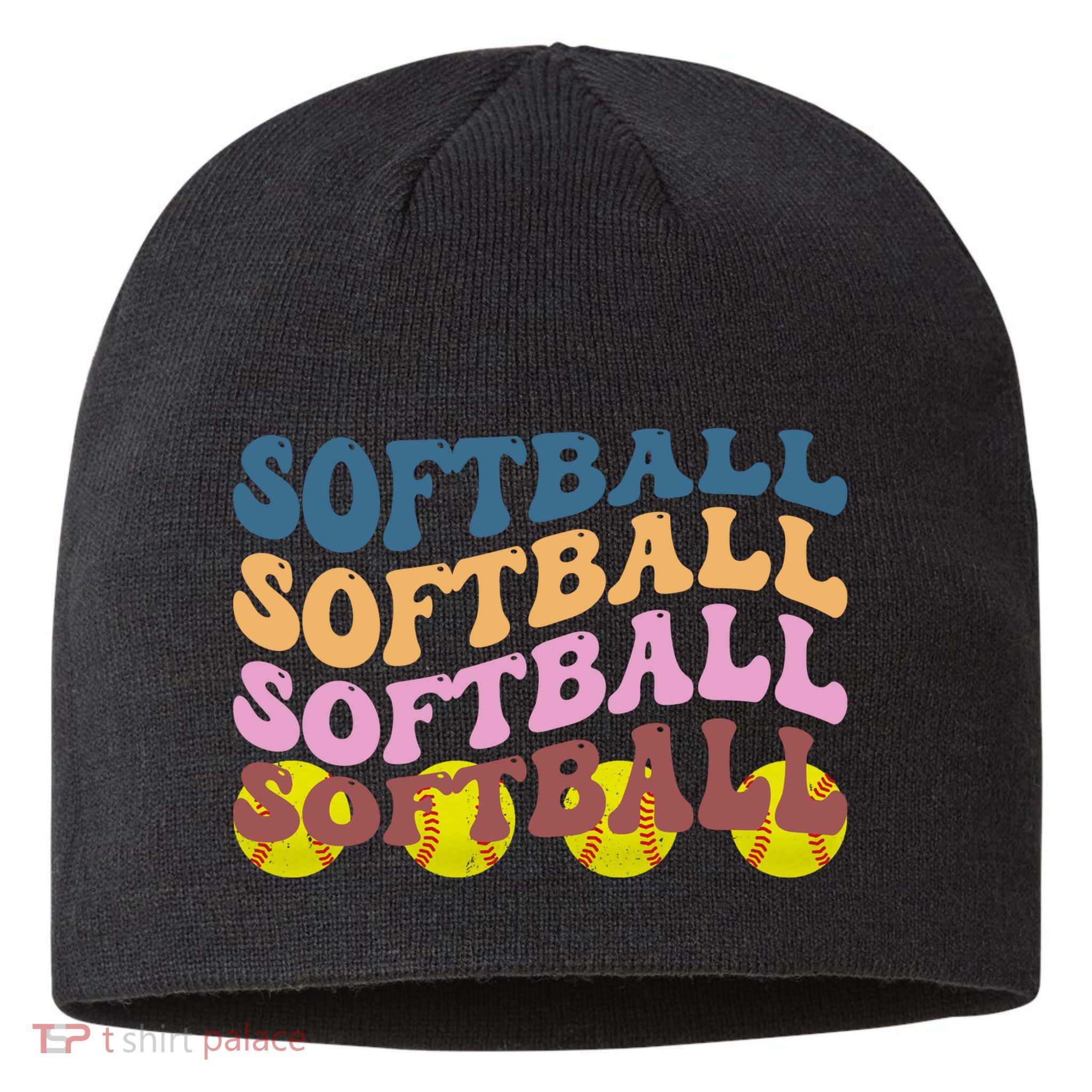 Softball Retro Groovy Sport Lover Sustainable Beanie