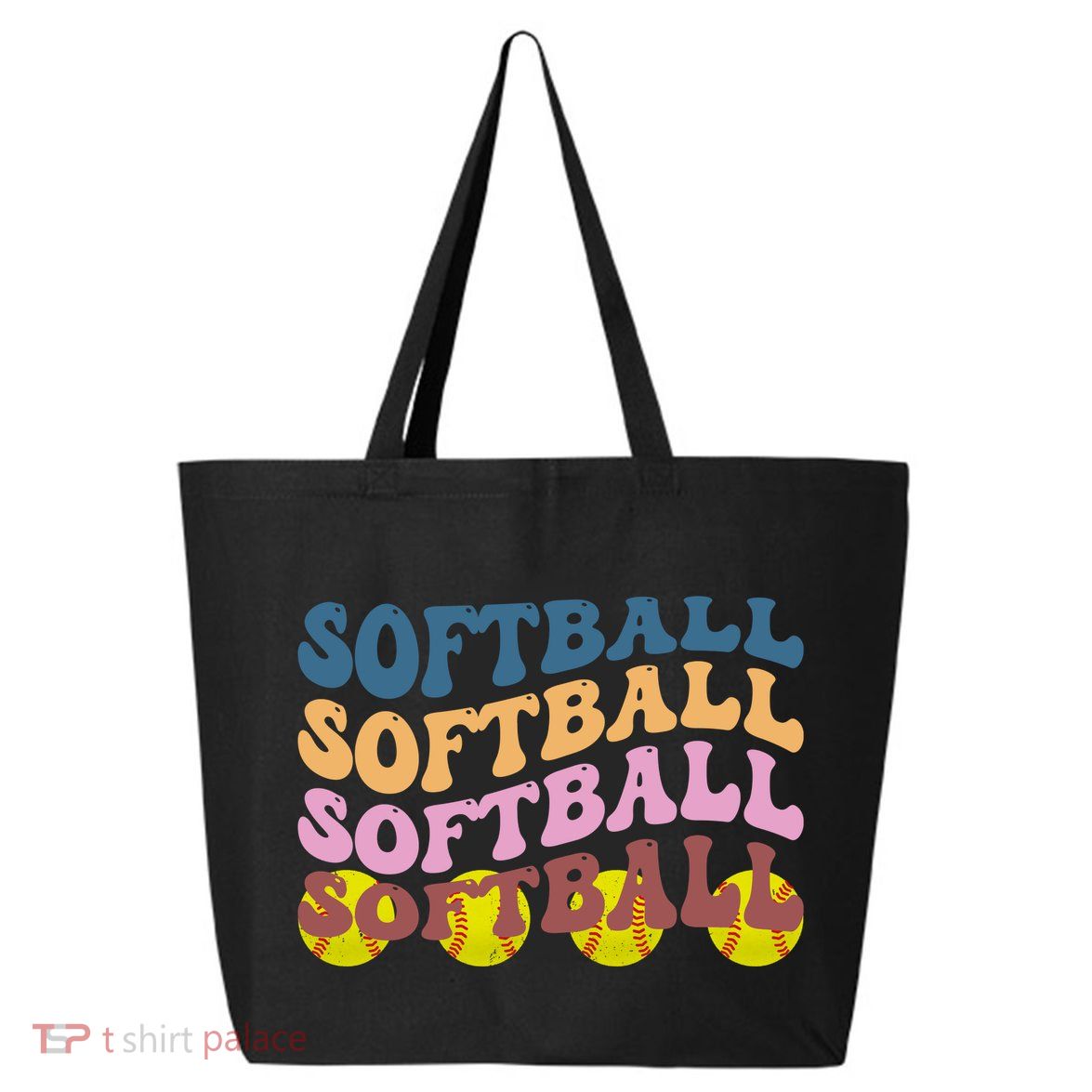 Softball Retro Groovy Sport Lover 25L Jumbo Tote