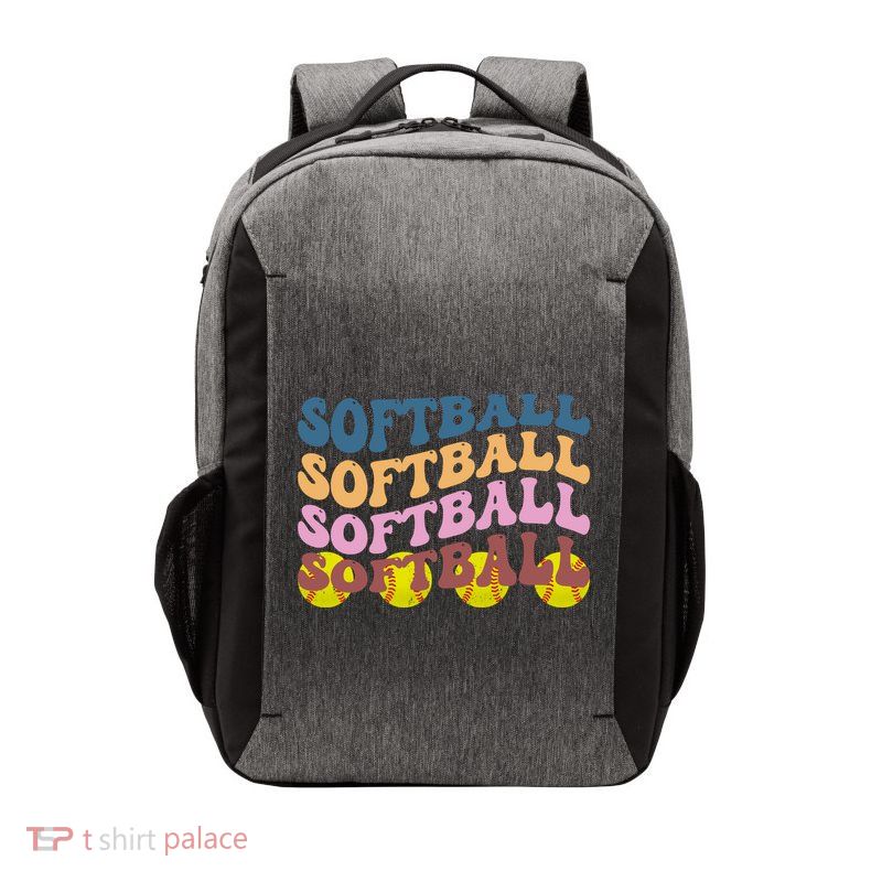 Softball Retro Groovy Sport Lover Vector Backpack