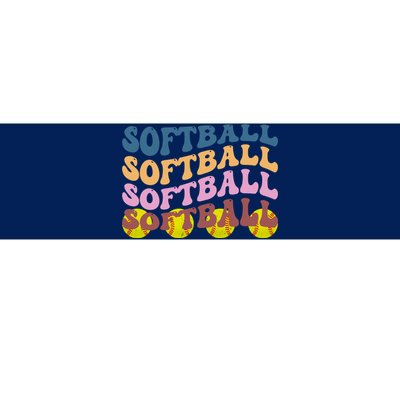 Softball Retro Groovy Sport Lover Bumper Sticker