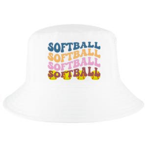 Softball Retro Groovy Sport Lover Cool Comfort Performance Bucket Hat