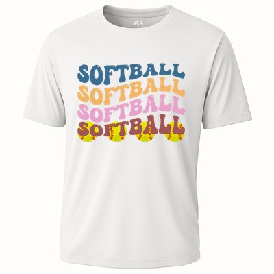 Softball Retro Groovy Sport Lover Performance Shirt