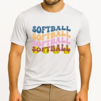 Softball Retro Groovy Sport Lover Cooling Performance Crew T-Shirt