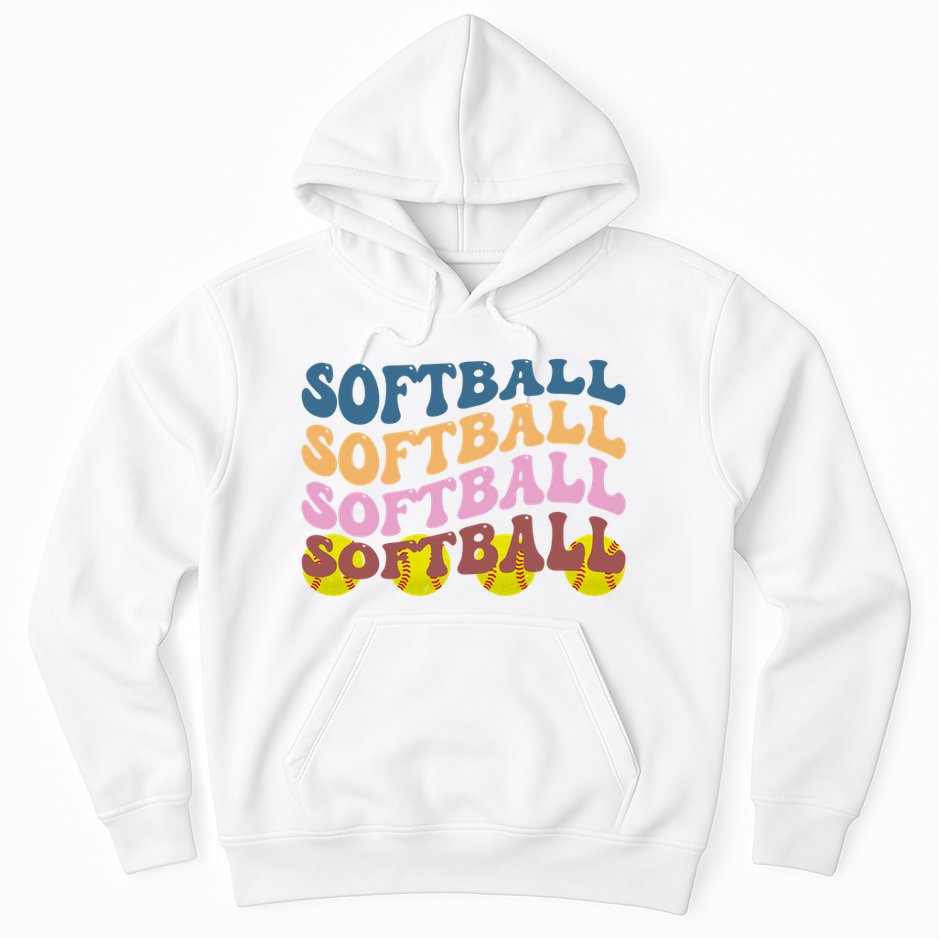 Softball Retro Groovy Sport Lover Hoodie