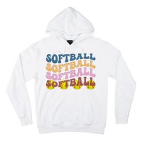 Softball Retro Groovy Sport Lover Hoodie