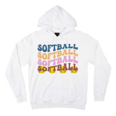 Softball Retro Groovy Sport Lover Hoodie