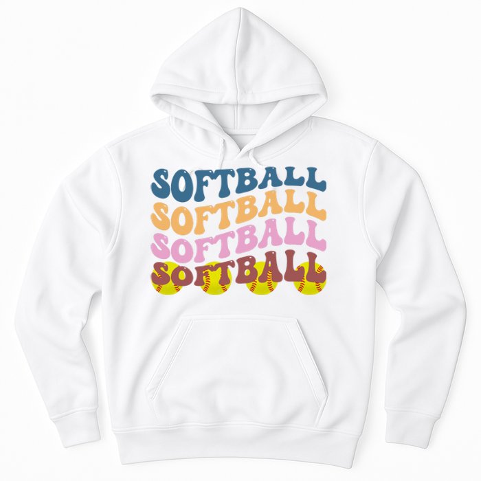 Softball Retro Groovy Sport Lover Hoodie