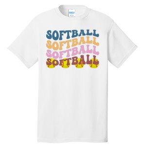 Softball Retro Groovy Sport Lover Tall T-Shirt