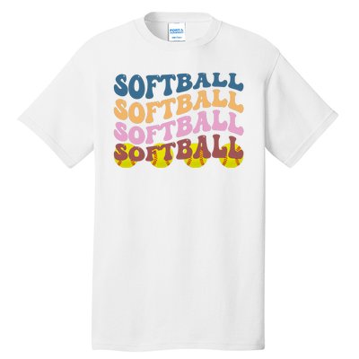 Softball Retro Groovy Sport Lover Tall T-Shirt