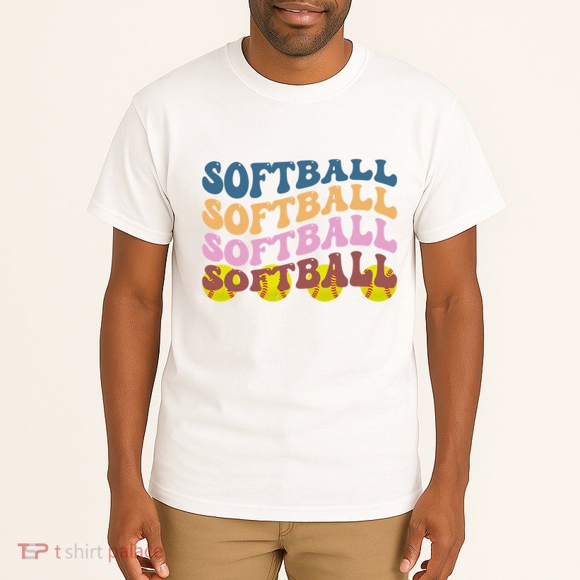 Softball Retro Groovy Sport Lover Tall T-Shirt