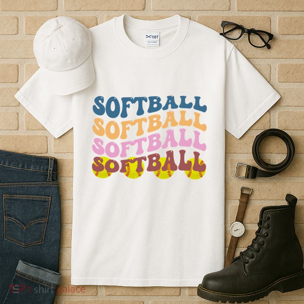 Softball Retro Groovy Sport Lover Tall T-Shirt