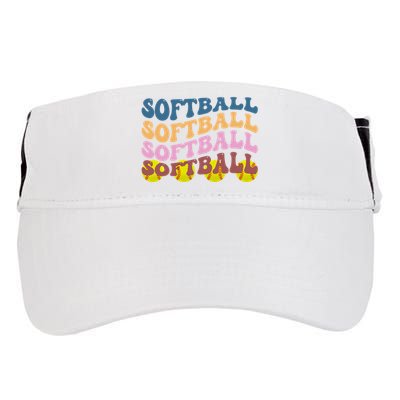 Softball Retro Groovy Sport Lover Adult Drive Performance Visor
