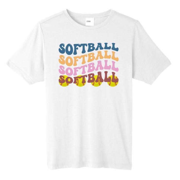 Softball Retro Groovy Sport Lover Tall Fusion ChromaSoft Performance T-Shirt