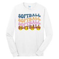 Softball Retro Groovy Sport Lover Tall Long Sleeve T-Shirt