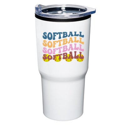 Softball Retro Groovy Sport Lover Tumbler