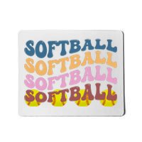 Softball Retro Groovy Sport Lover Mousepad