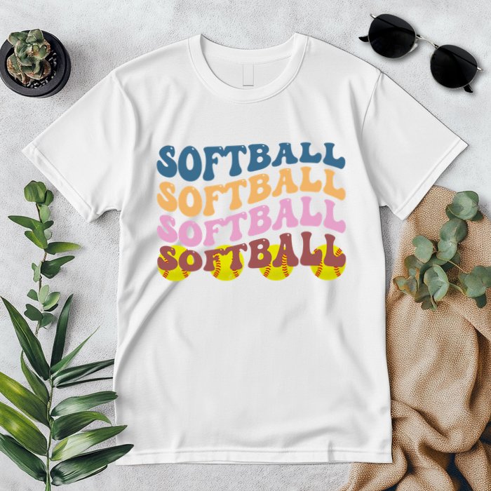 Softball Retro Groovy Sport Lover Premium T-Shirt