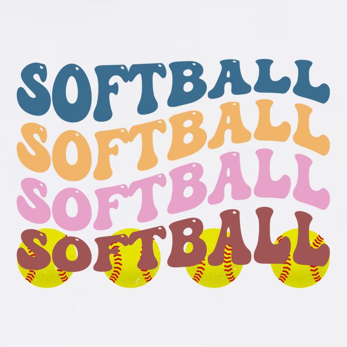 Softball Retro Groovy Sport Lover Premium T-Shirt