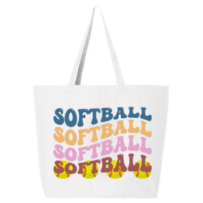 Softball Retro Groovy Sport Lover 25L Jumbo Tote