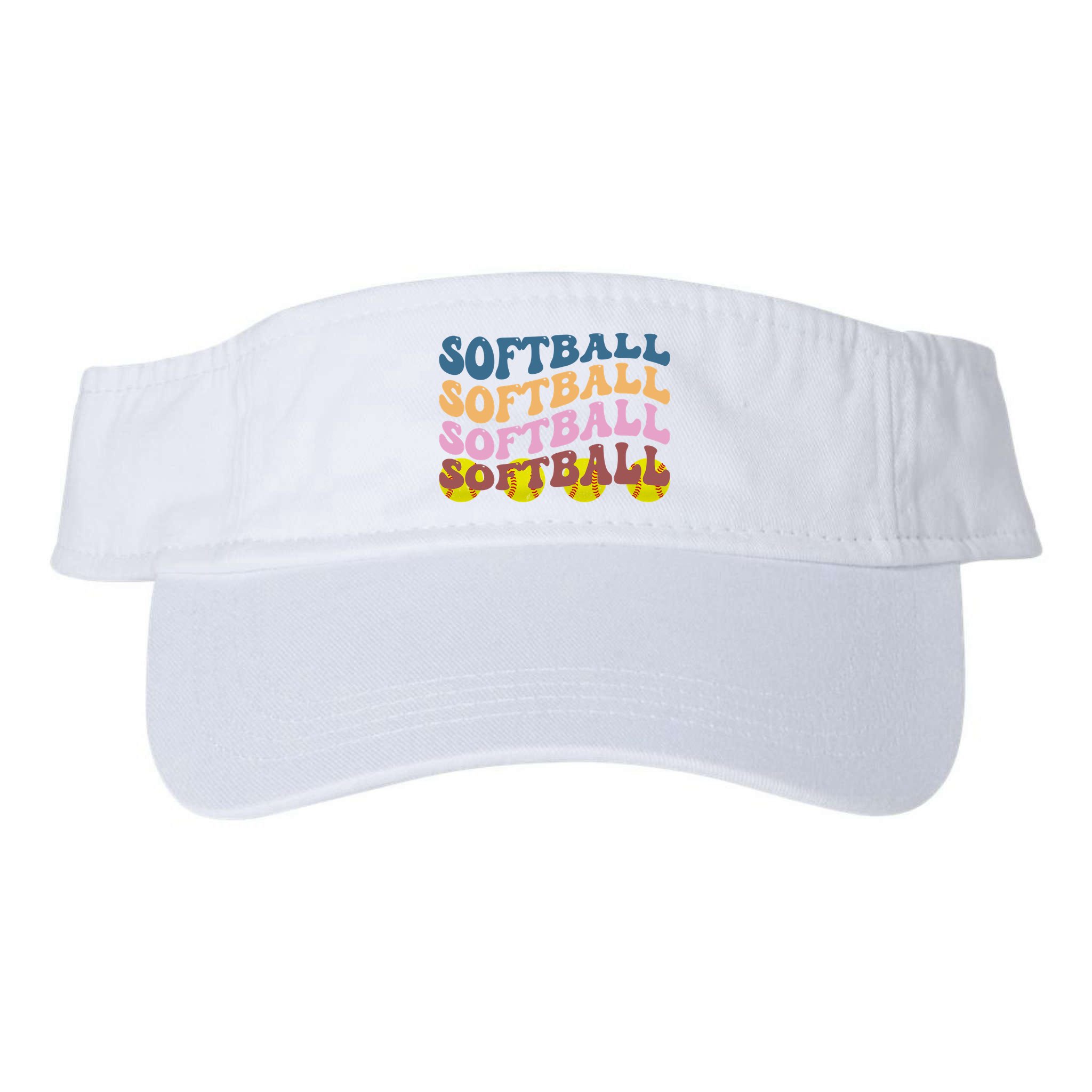 Softball Retro Groovy Sport Lover Visor