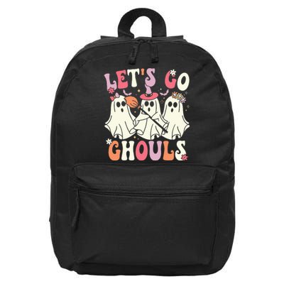 Spooky Retro Groovy Halloween Ghost Costume 16 in Basic Backpack