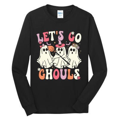 Spooky Retro Groovy Halloween Ghost Costume Tall Long Sleeve T-Shirt