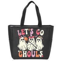 Spooky Retro Groovy Halloween Ghost Costume Zip Tote Bag