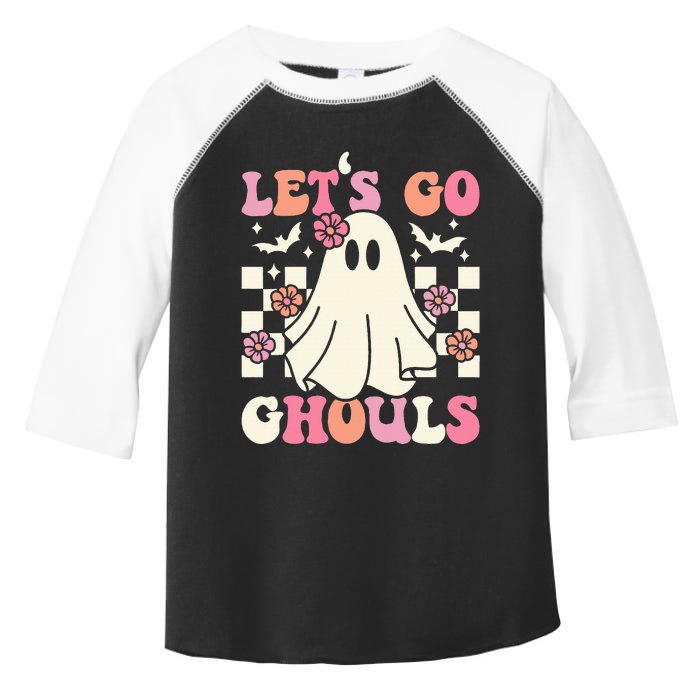 Spooky Retro Groovy Halloween Ghost Costume Toddler Fine Jersey T-Shirt