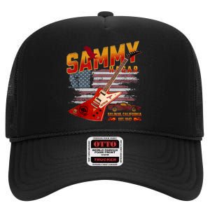 Sammy Red Guitar Rock Both Worlds Vh Concert High Crown Mesh Back Trucker Hat