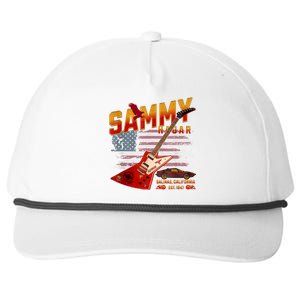 Sammy Red Guitar Rock Both Worlds Vh Concert Snapback Five-Panel Rope Hat