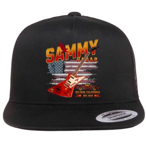 Sammy Red Guitar Rock Both Worlds Vh Concert Flat Bill Trucker Hat